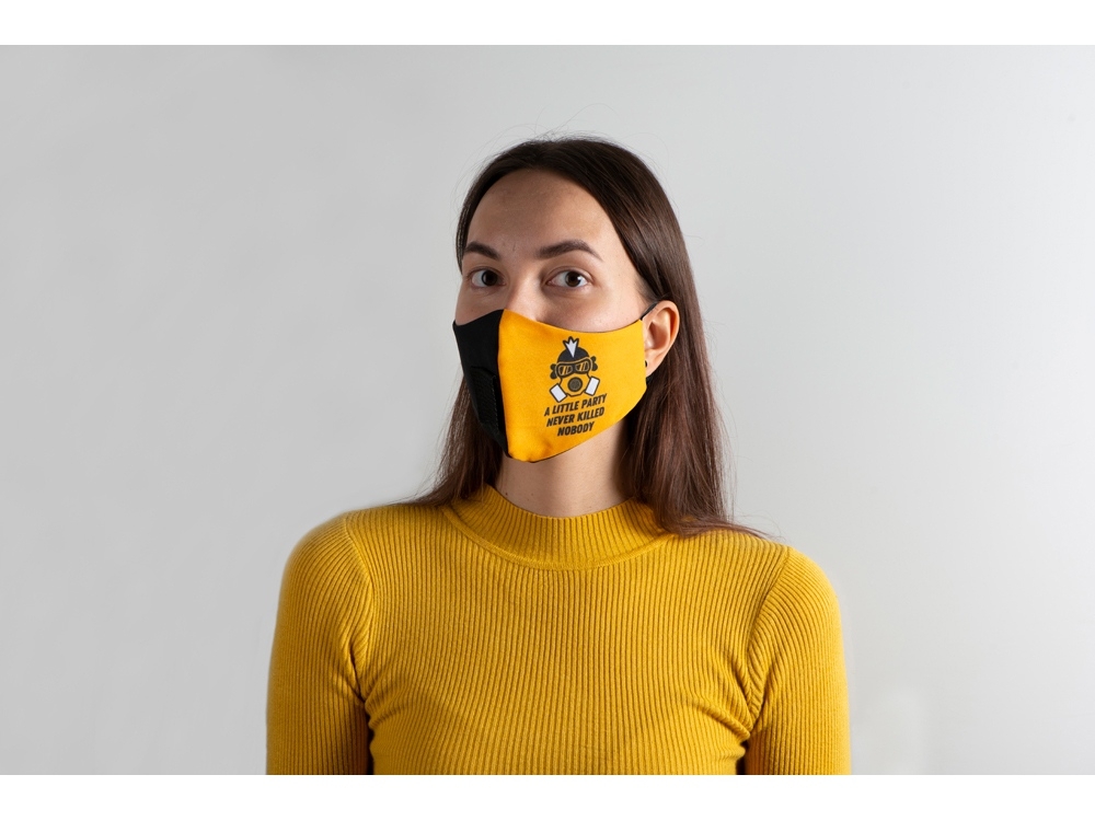 Гигиеническая маска для лица многоразовая с люверсом, для сублимации в крое, разноцветный, полиэстер, хлопок