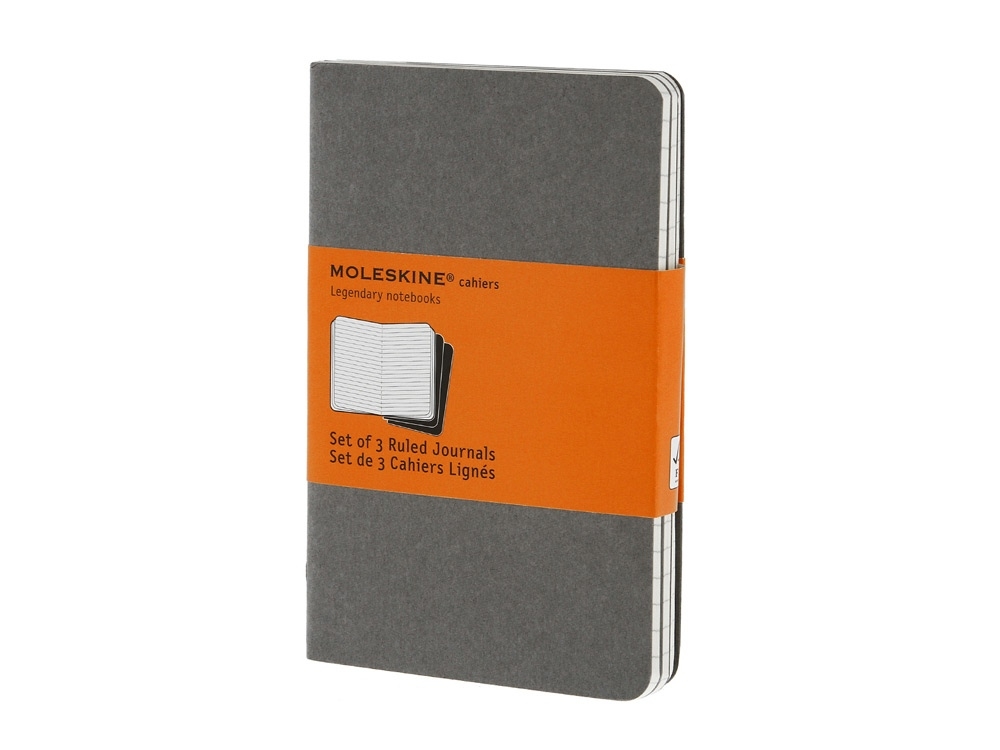 Набор записных книжек Cahier, Pocket (в линейку), А6, серый, картон, бумага