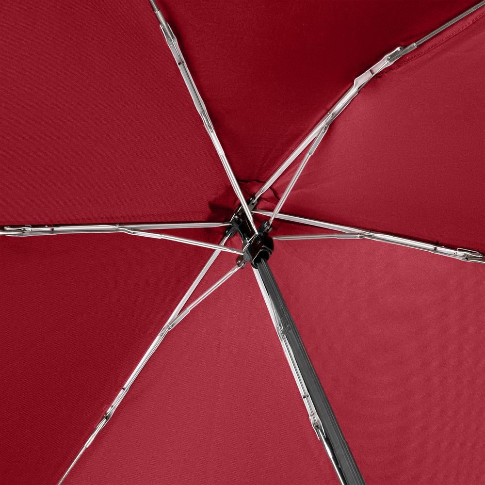 Зонт складной Carbonsteel Slim, красный, красный, купол - эпонж, алюминий; ручка - пластик, 190t; рама - металл; спицы - карбон
