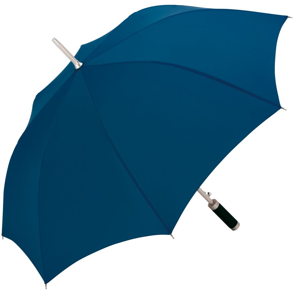 Зонт-трость Vento, темно-синий, синий, алюминий, купол - эпонж; ручка - вспененный полиуретан; каркас - стеклопластик