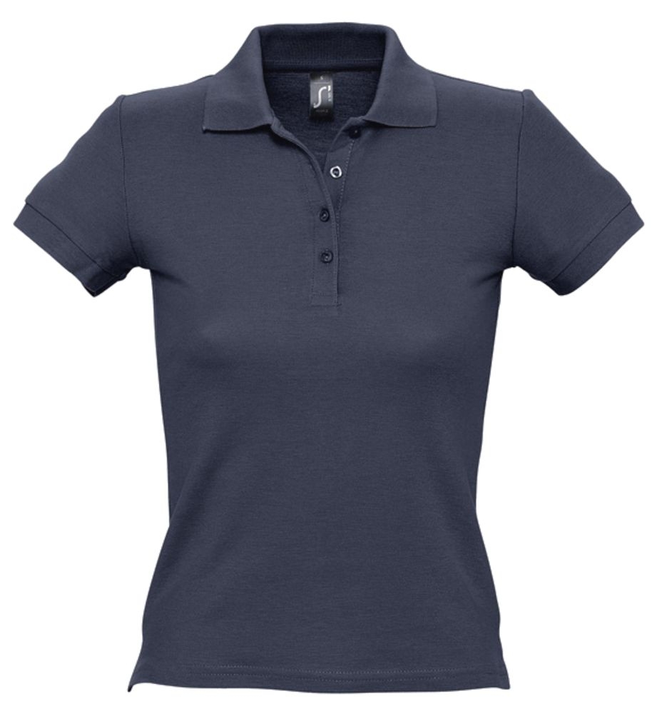 Рубашка поло женская People 210, темно-синяя (navy), синий, хлопок