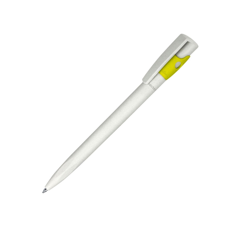 Ручка шариковая KIKI EcoLine SAFE TOUCH, светло-зеленый, пластик, белый, желтый, пластик ecoline, пластик антибактериальный