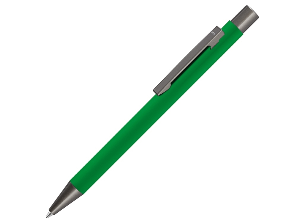 Ручка металлическая шариковая «Straight Gum» soft-touch с зеркальной гравировкой, зеленый, soft touch