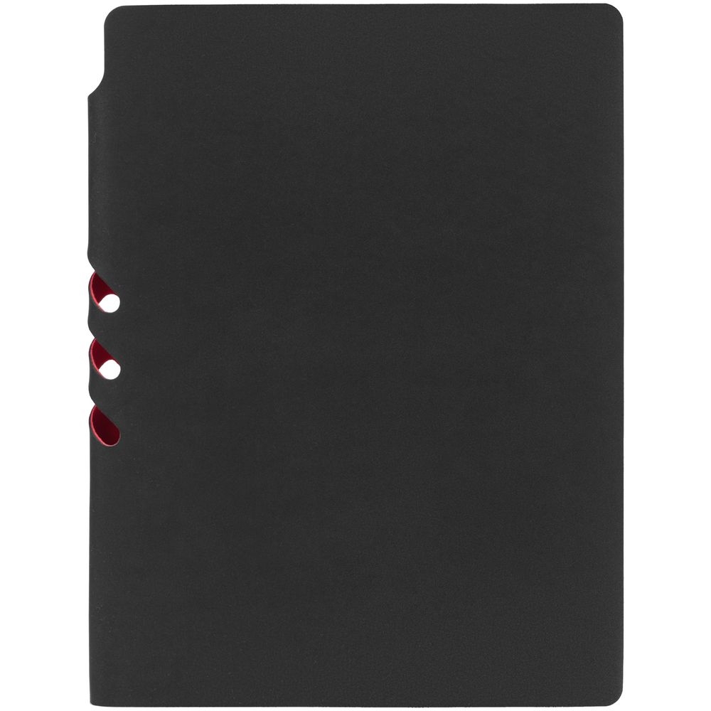 Ежедневник Flexpen Black, недатированный, черный с красным, черный, красный, кожзам