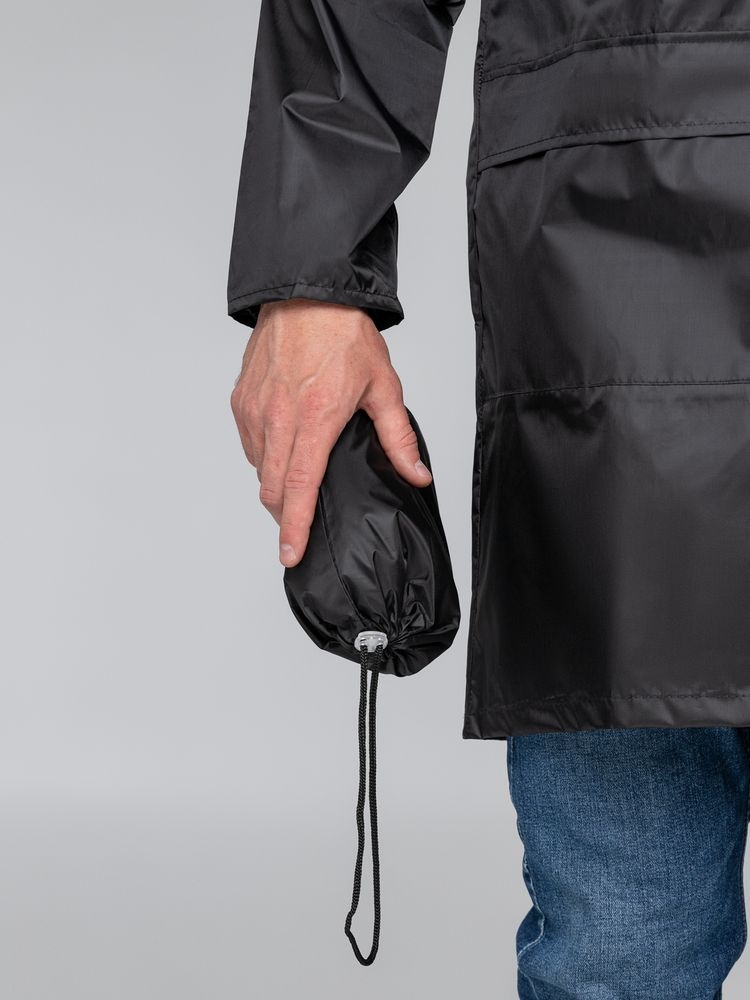 Дождевик с карманами «Мантия величия», черный, черный, полиэстер 100%, плотность 60 г/м²; таффета