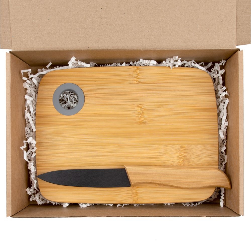 Набор Sharpwood, доска - бамбук; нож - керамика, бамбук; коробка - микрогофрокартон