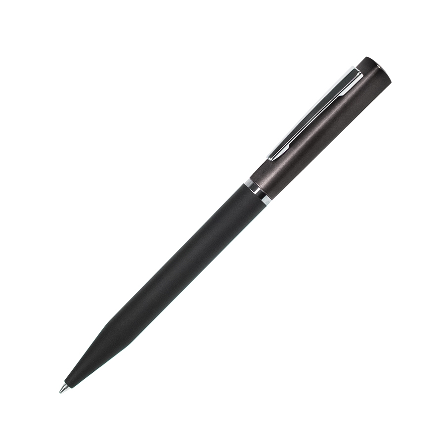 M1, ручка шариковая, черный/серый, пластик, металл, софт-покрытие, серый, черный, пластик, металл, софт-покрытие