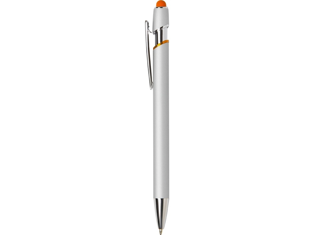 Ручка-стилус металлическая шариковая «Sway Monochrome» с цветным зеркальным слоем, оранжевый, серебристый