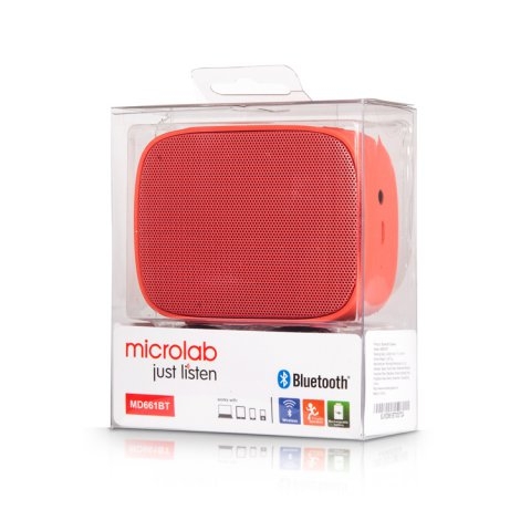 Портативная колонка MICROLAB MD661BT, красный, красный, пластик / металл