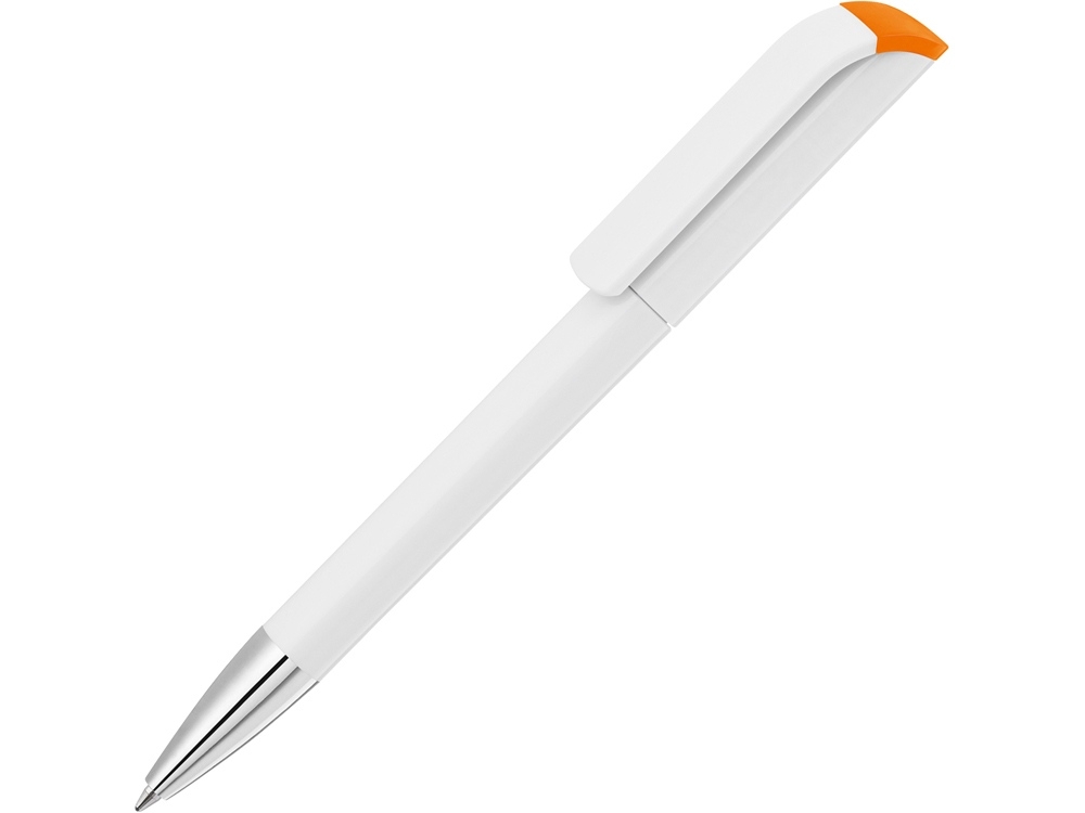 Ручка пластиковая шариковая «Effect SI», белый, оранжевый, пластик