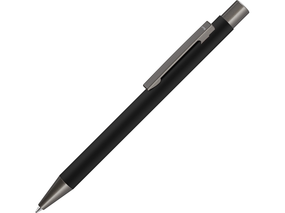 Ручка металлическая шариковая «Straight Gum» soft-touch с зеркальной гравировкой, черный, soft touch
