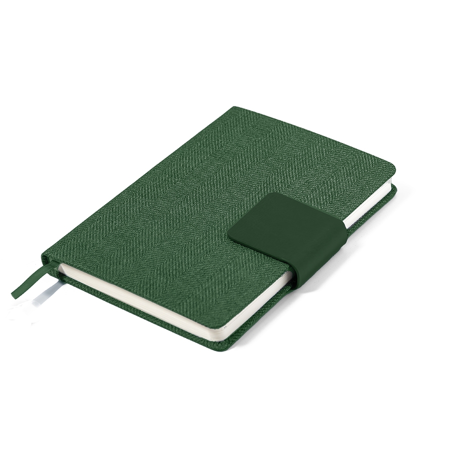 Ежедневник недатированный Mod, А5, зеленый, кремовый блок, зеленый, pu yarny