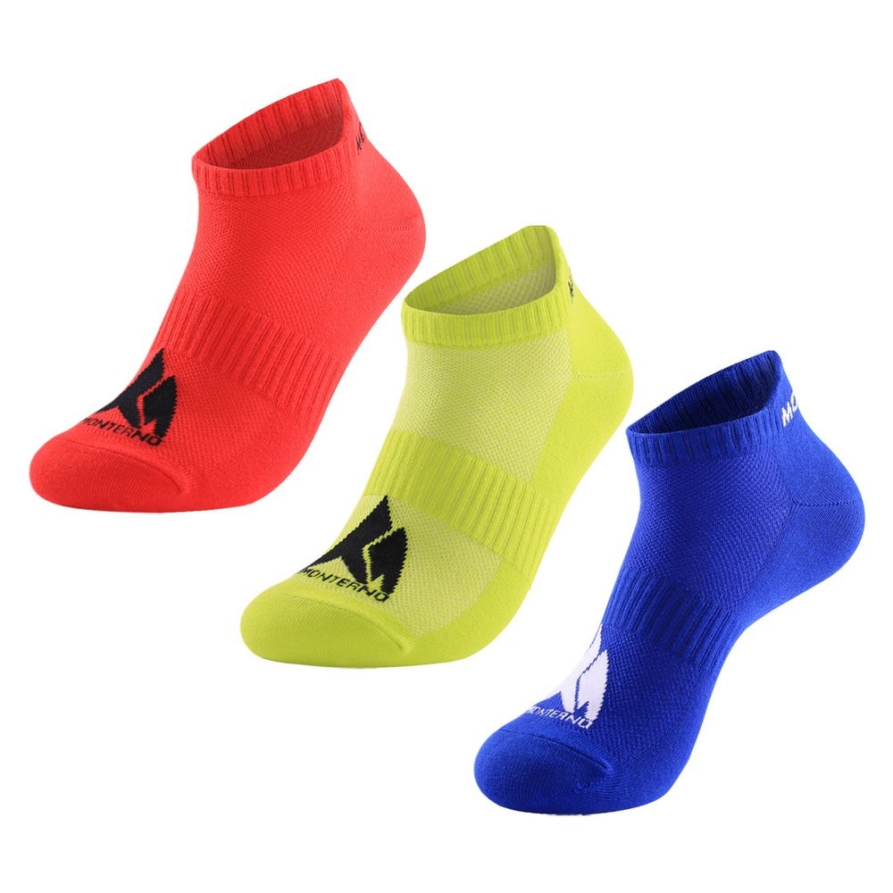 Набор из 3 пар спортивных носков Monterno Sport, красный, зеленый и синий, зеленый, красный, хлопок