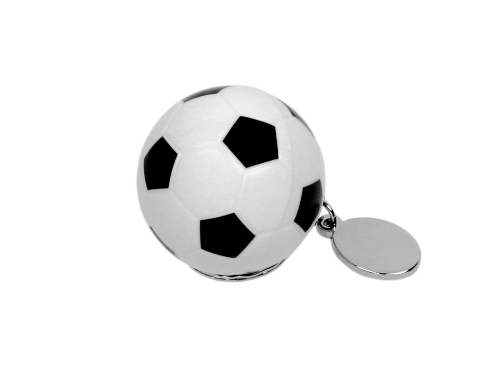 USB 2.0- флешка на 8 Гб в виде футбольного мяча, черный, белый, пластик