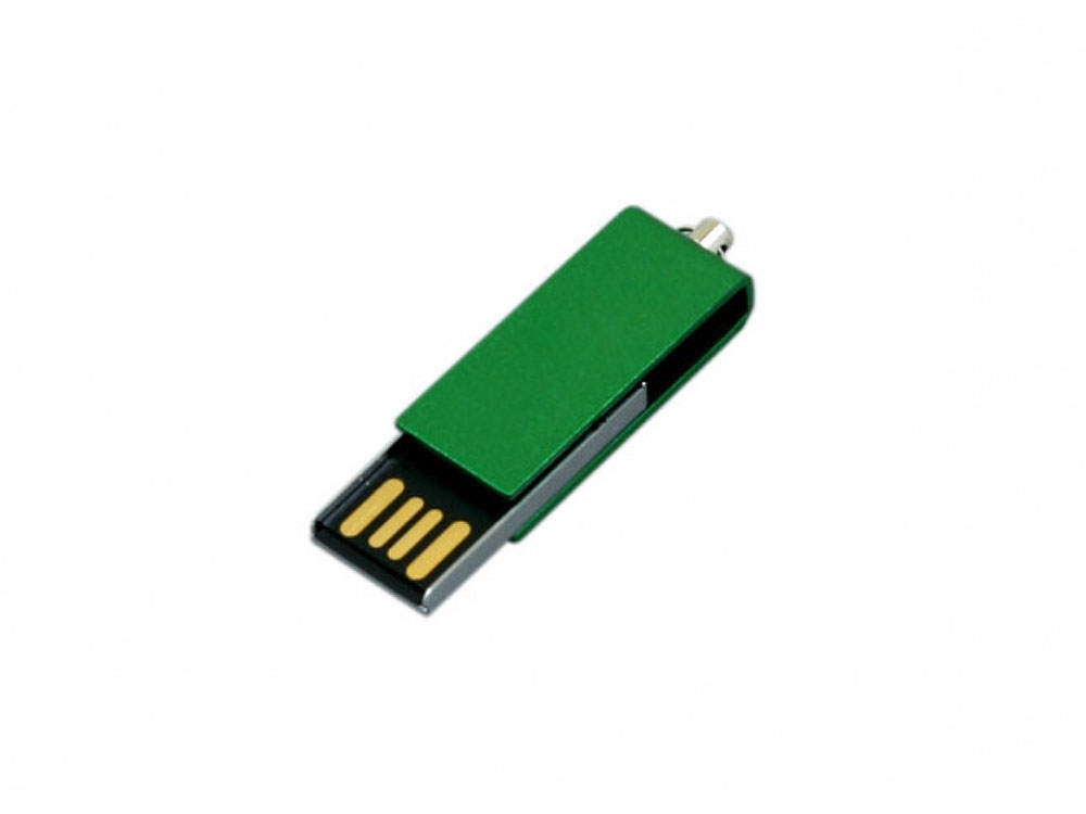 USB 2.0- флешка мини на 8 Гб с мини чипом в цветном корпусе, зеленый, металл