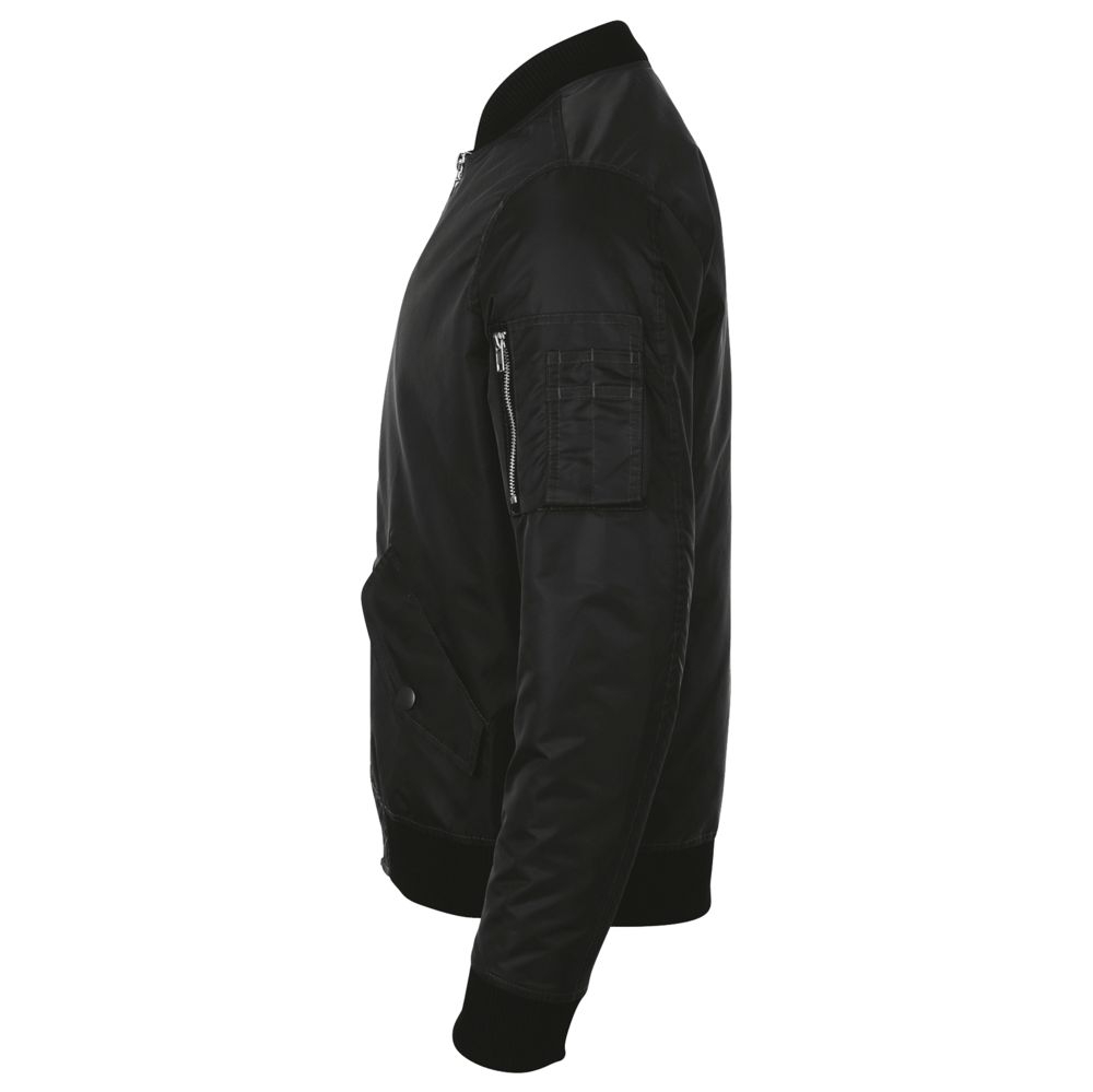 Куртка бомбер унисекс Rebel, черная, черный, нейлон 100%; подкладка, утеплитель - полиэстер 100%, плотность 60 г/м²