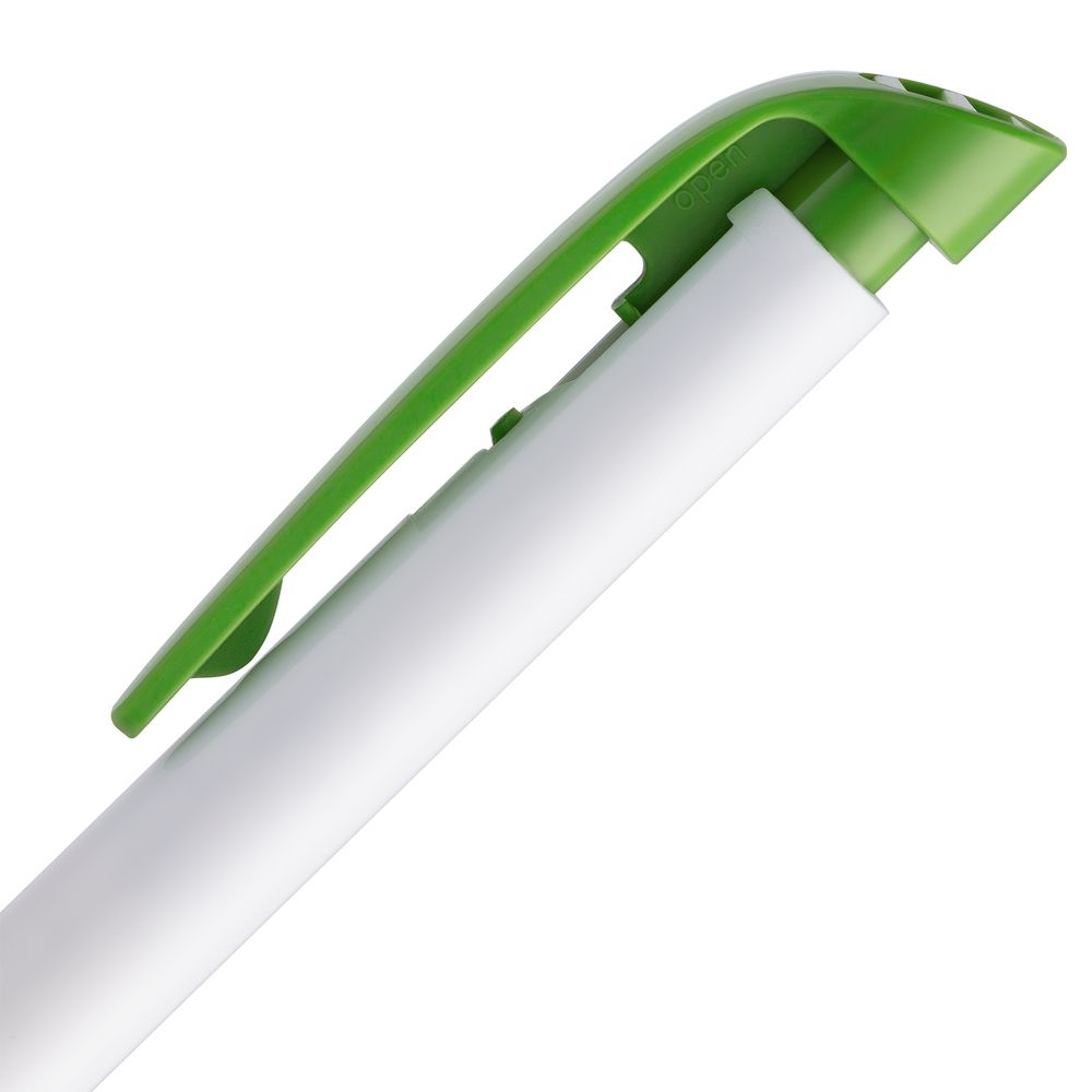 Ручка шариковая Favorite, белая с зеленым, зеленый, белый, пластик