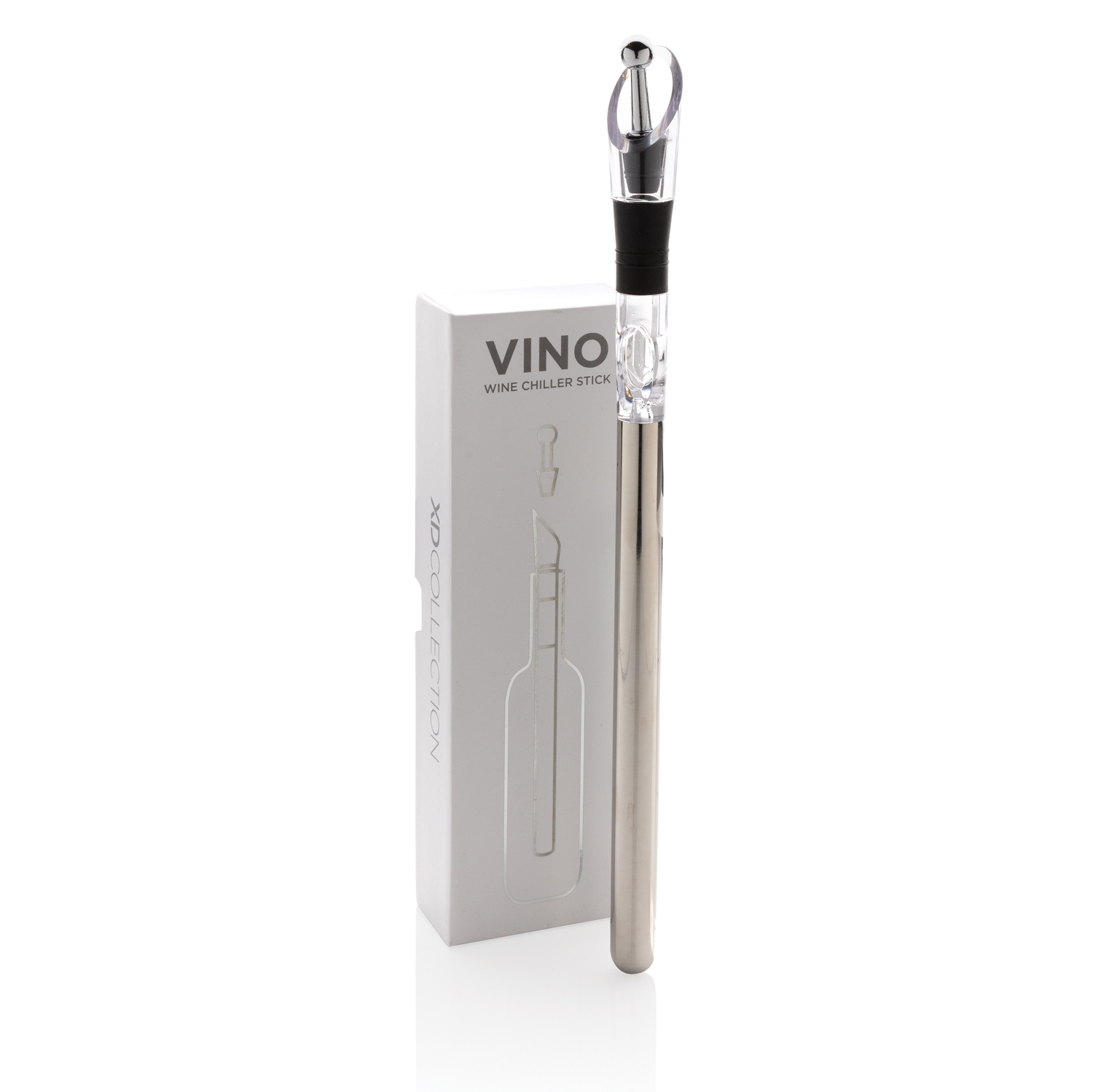 Охладитель для вина Vino, серебристый, нержавеющая сталь; силикон