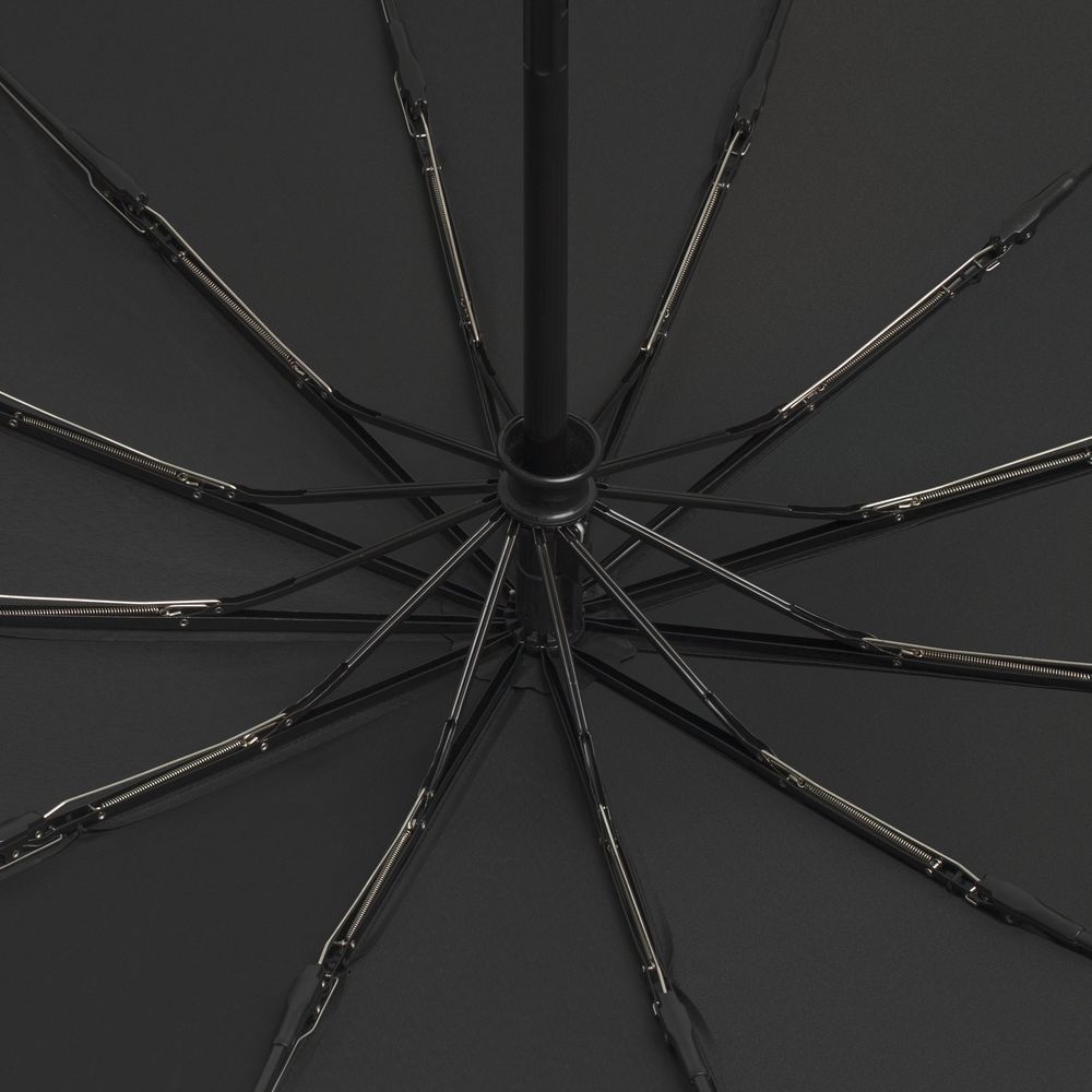 Зонт складной Fiber Magic Major с кейсом, черный, черный, купол - эпонж, спицы - фибергласс
