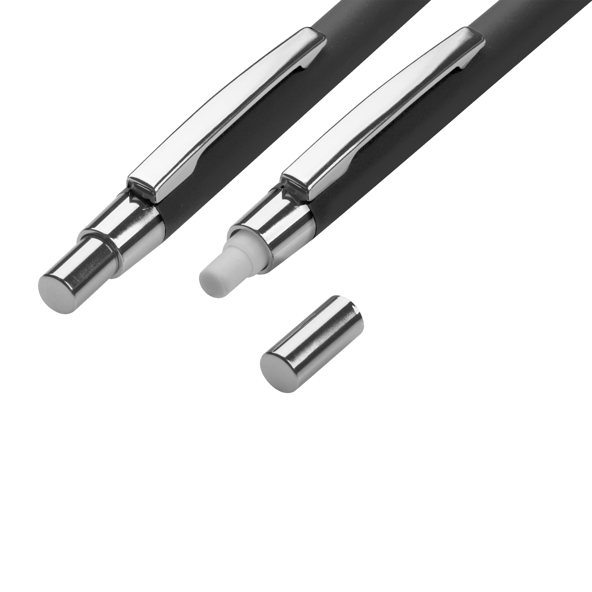 Набор "Ray" (ручка+карандаш), покрытие soft touch, черный, металл/soft touch