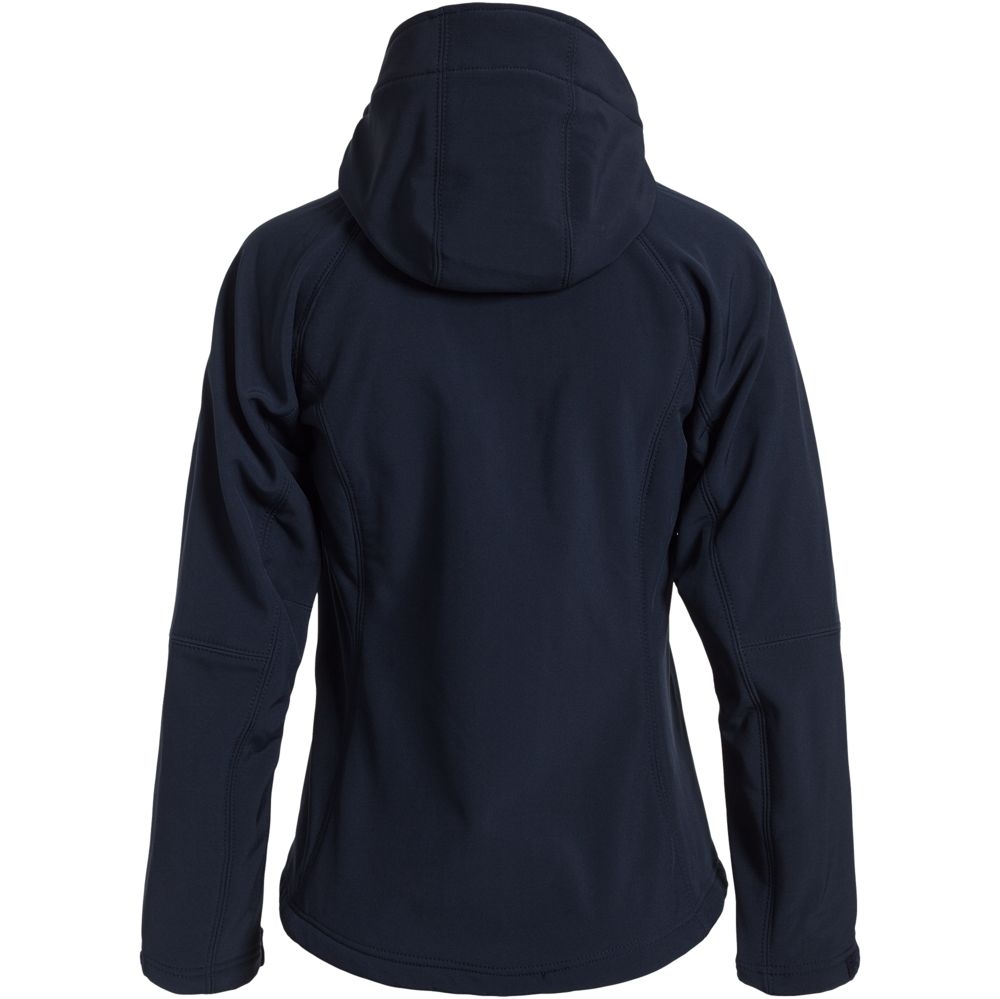 Куртка женская Hooded Softshell темно-синяя, синий, микрофлис и сетка, внешняя сторона - полиэстер 94%; эластан 6%; софтшелл, 340 г/м²; подкладка - полиэстер 100%