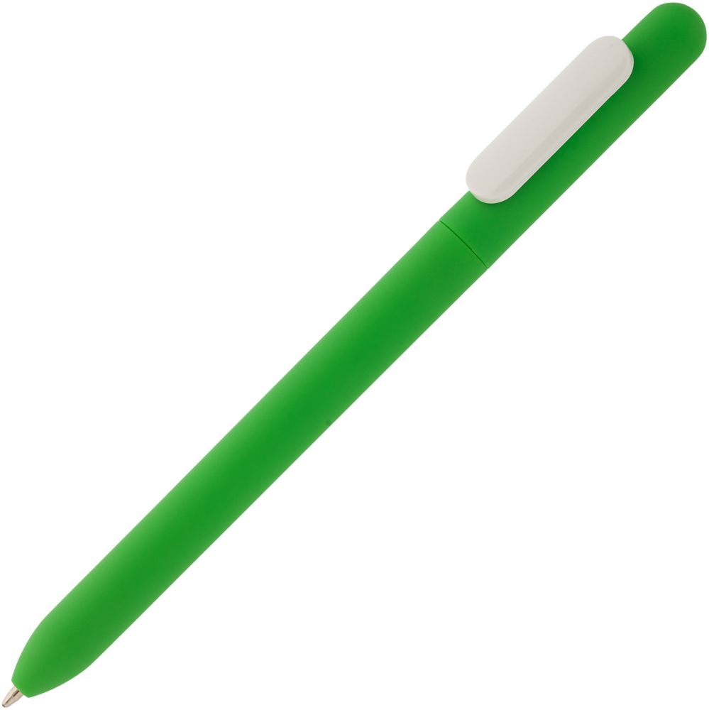 Ручка шариковая Swiper Soft Touch, зеленая с белым, зеленый, белый, пластик; покрытие софт-тач