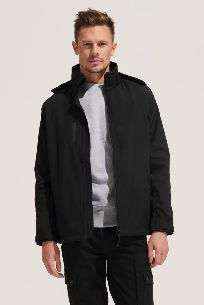 Куртка-трансформер унисекс Falcon, черная, черный, флис, 100%