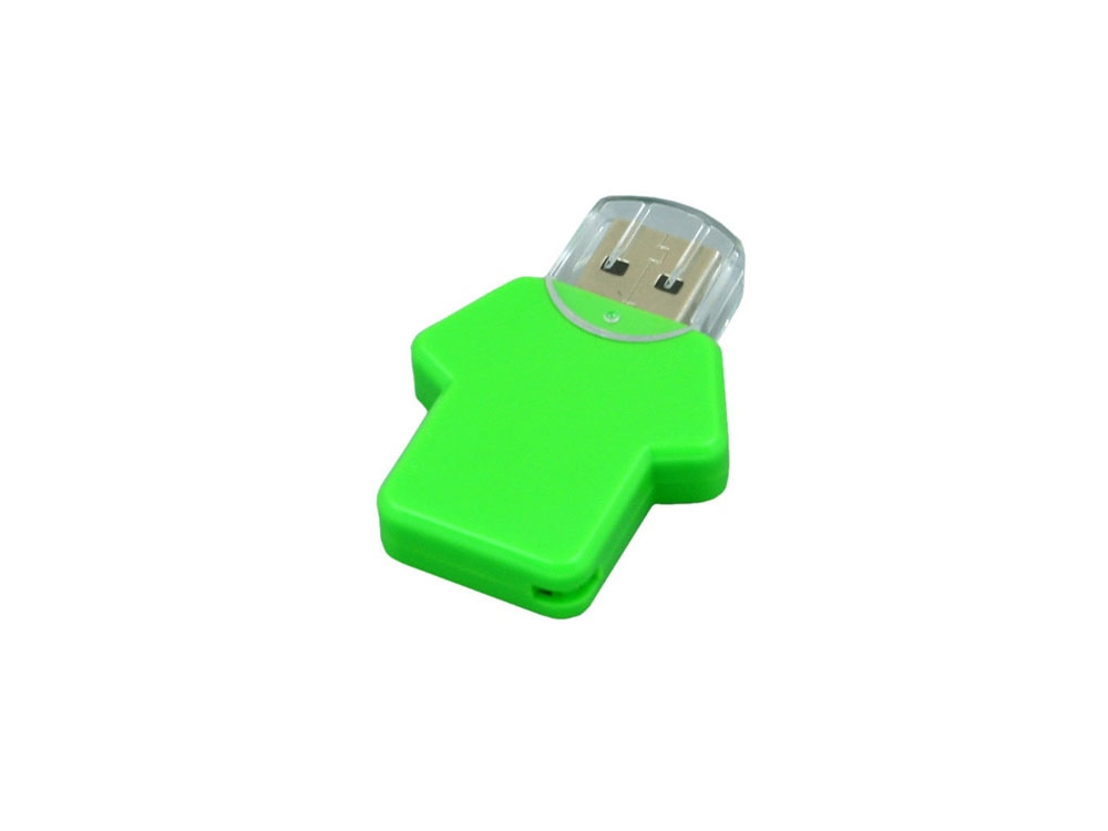 USB 2.0- флешка на 64 Гб в виде футболки, зеленый, пластик