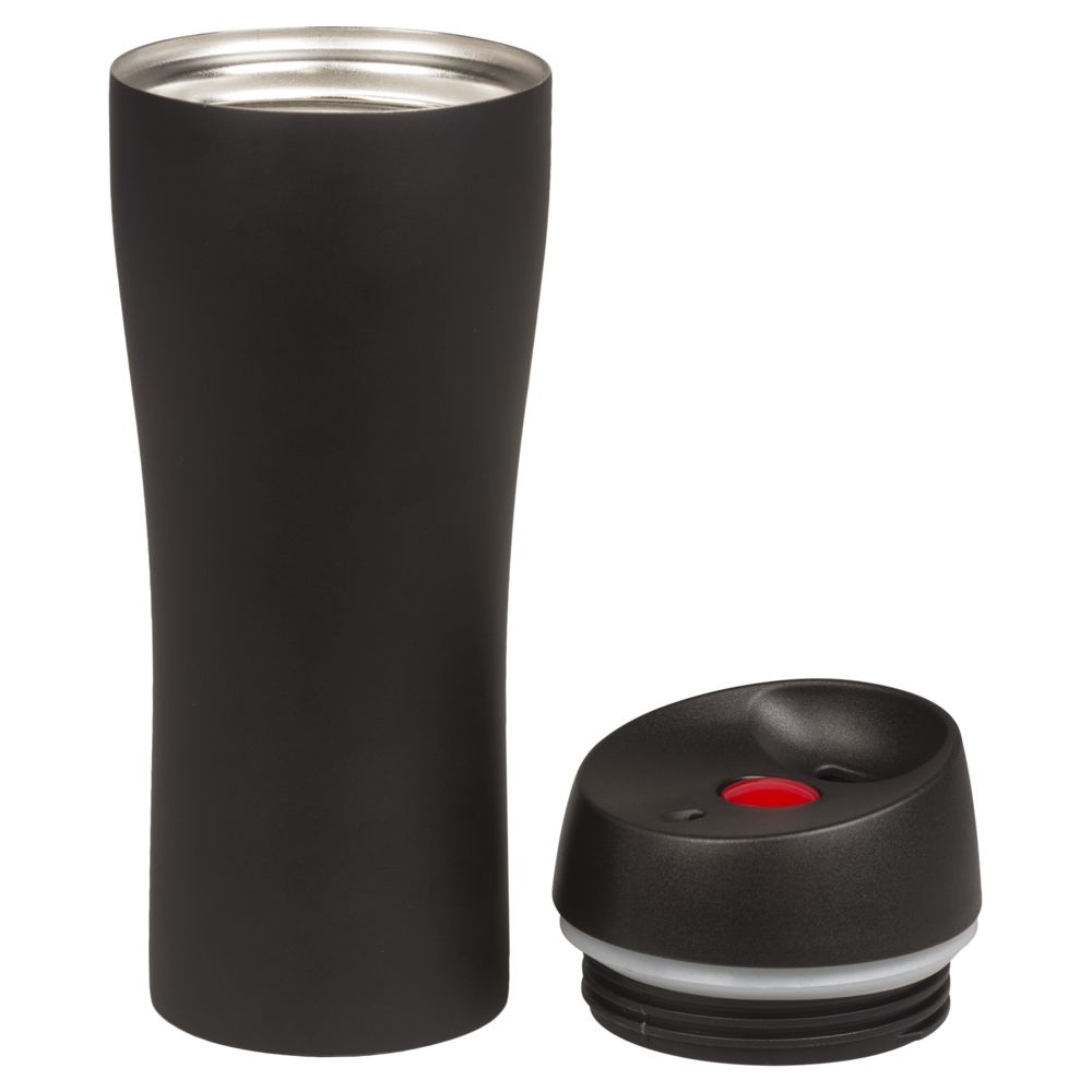 Термостакан Solingen, вакуумный, герметичный, черный, черный, корпус - металл; крышка - пластик