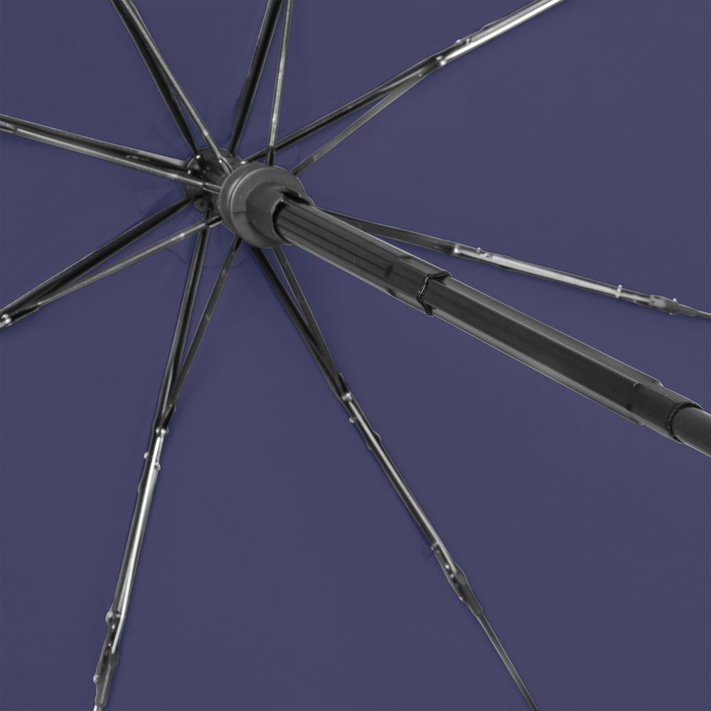 Зонт складной Carbonsteel Magic, темно-синий, синий, купол - эпонж, алюминий; ручка - пластик, 190t; рама - металл; спицы - карбон