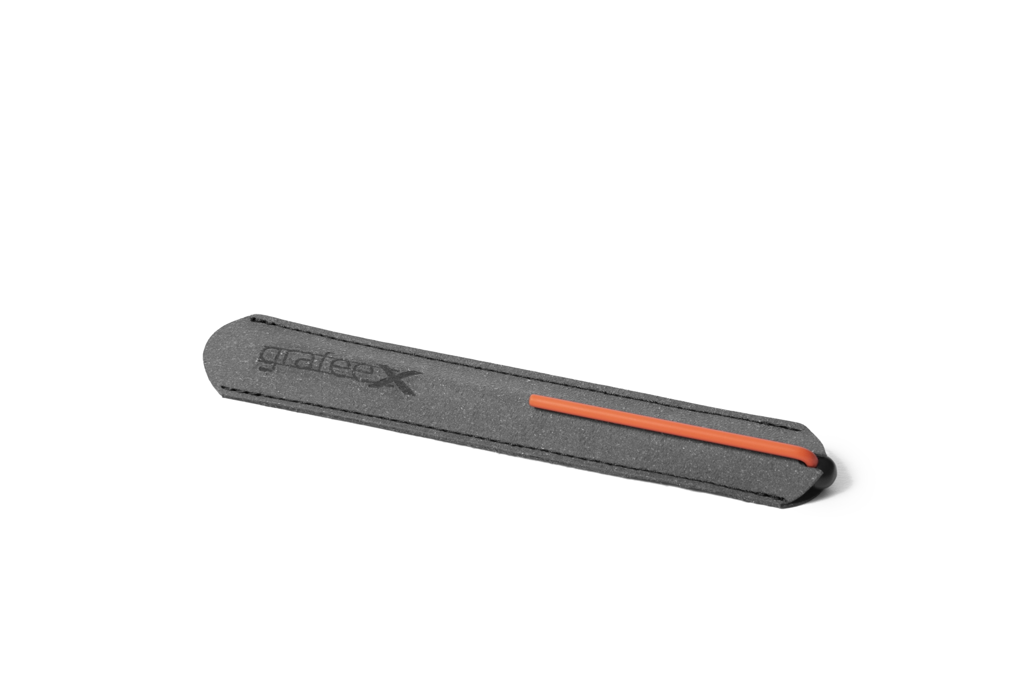 Шариковая ручка Pininfarina GrafeeX с оранжевым клипом в чехле из переработанной кожи, черный, алюминий