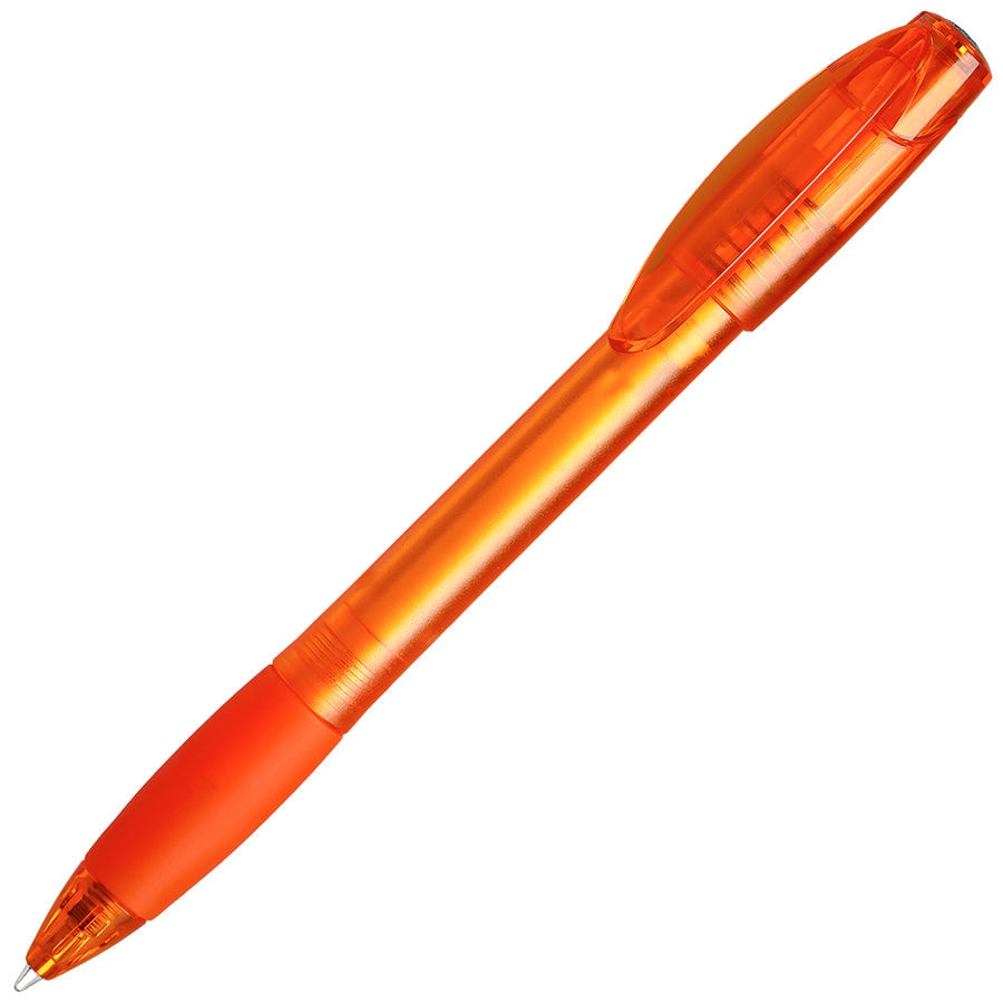 X-5 FROST, ручка шариковая, фростированный оранжевый, пластик, оранжевый, пластик, прорезиненная поверхность