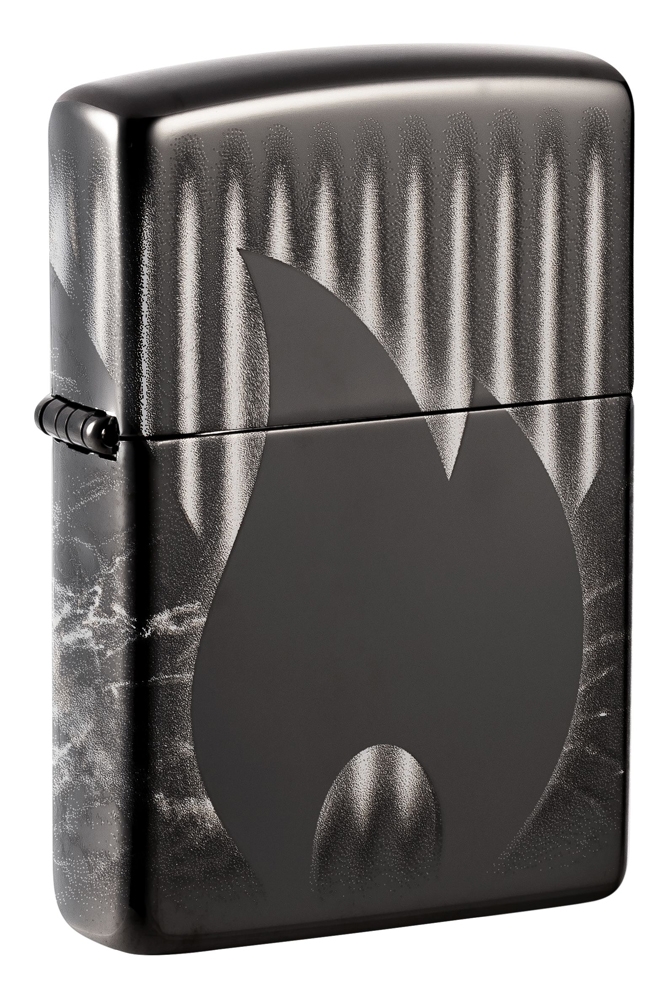 Зажигалка ZIPPO Classic с покрытием High Polish Black, латунь/сталь, черная, глянцевая, 38x13x57 мм, черный