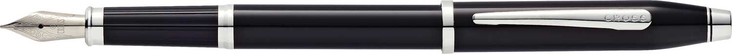 Перьевая ручка Cross Century II Black lacquer, черный лак с отделкой родием, перо F, черный, латунь, нержавеющая сталь