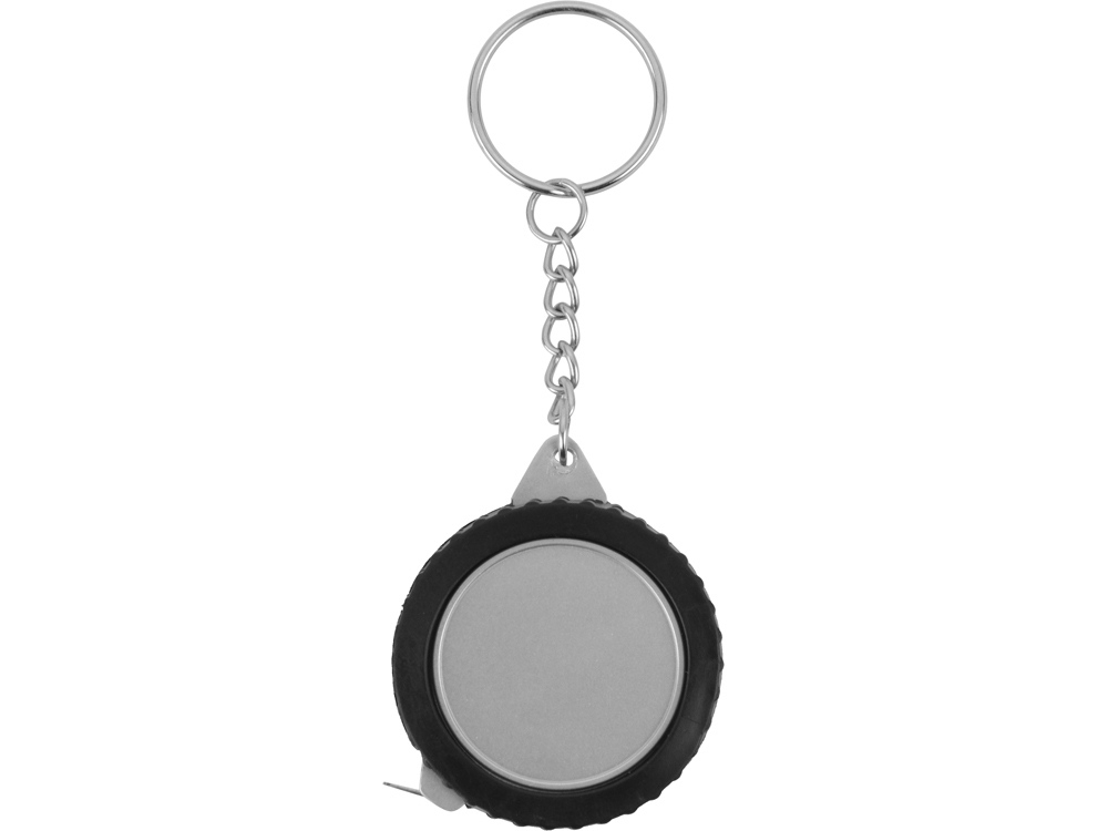 Брелок-рулетка «Шина», 1м, черный, серебристый, пластик, металл
