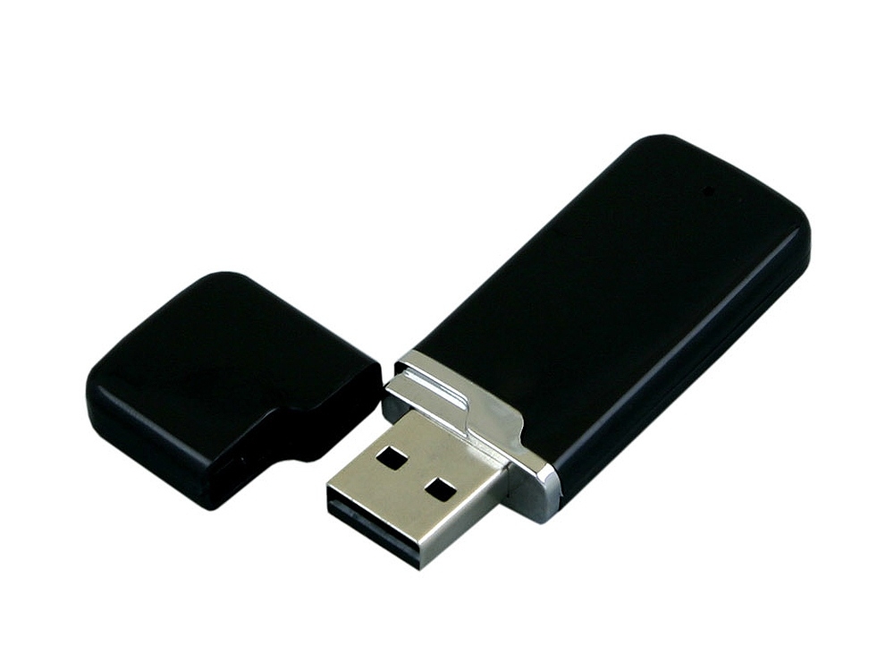 USB 2.0- флешка на 32 Гб с оригинальным колпачком, черный, пластик