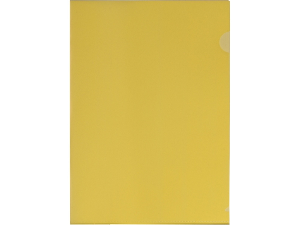 Папка-уголок А4, глянцевая, желтый, пвх