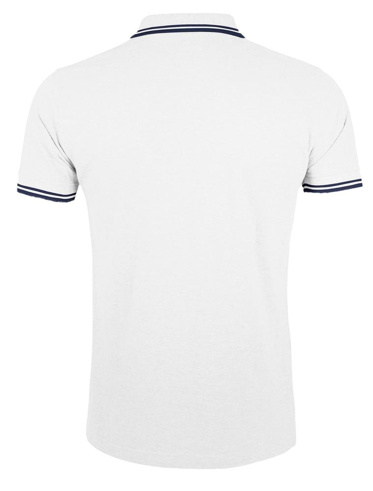 Рубашка поло мужская Pasadena Men 200 с контрастной отделкой, белая с синим, белый, хлопок