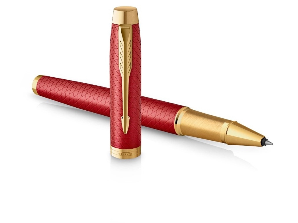 Ручка роллер Parker IM Premium, красный, желтый, металл