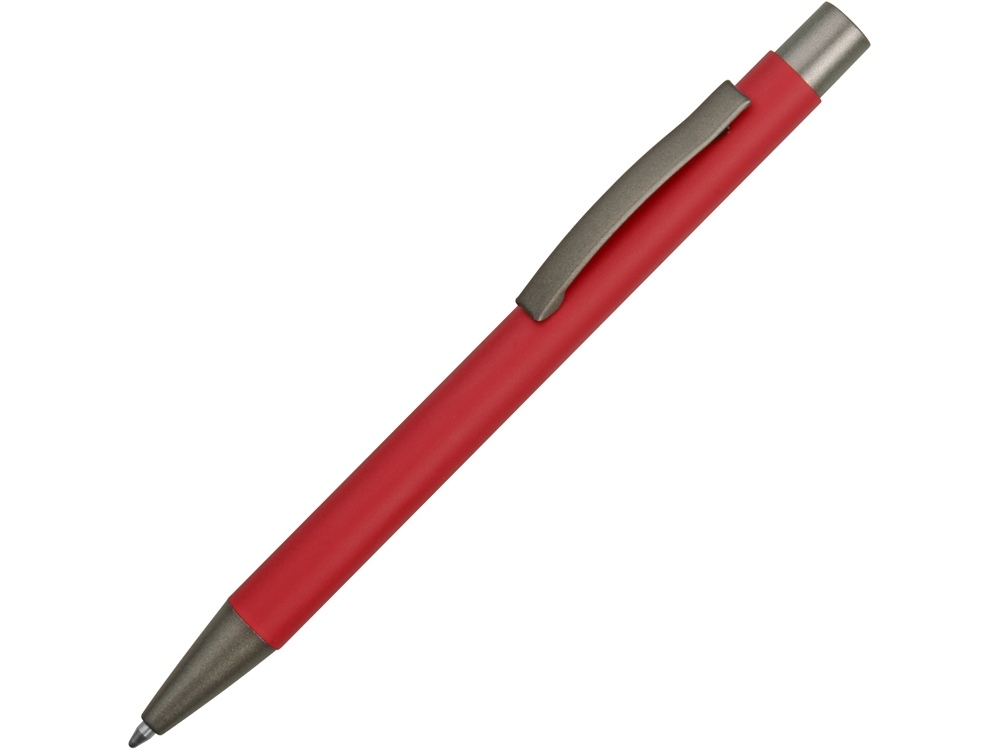 Ручка металлическая soft-touch шариковая «Tender», красный, серый, soft touch
