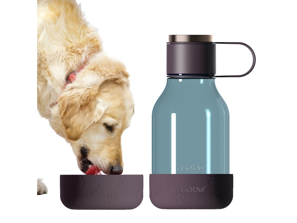 Бутылка для воды 2-в-1 «Dog Bowl Bottle» со съемной миской для питомцев, 1500 мл, бордовый, пластик