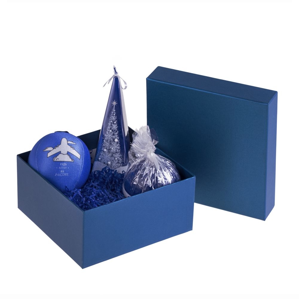 Коробка Satin, малая, синяя, синий, картон
