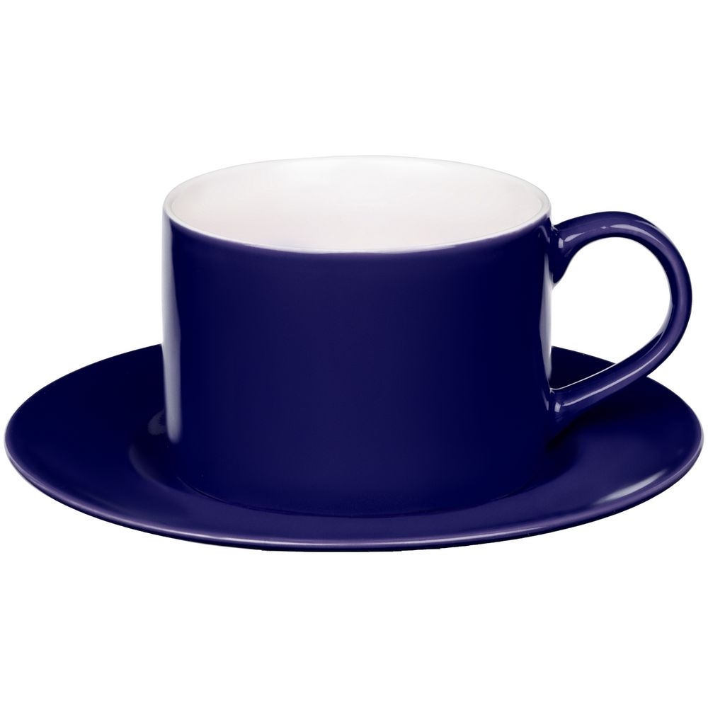 Набор для кофе Clio, синий, синий, пакет - бумага; кофеварка - алюминий, пластик; чайная пара - фарфор