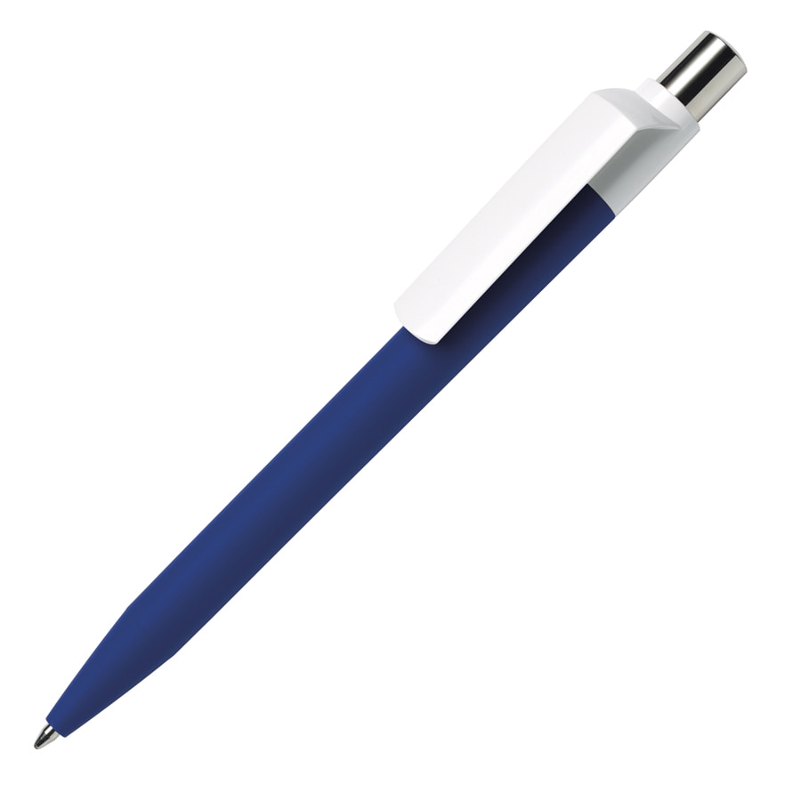 Ручка шариковая DOT, синий корпус/белый клип, soft touch покрытие, пластик, синий, пластик