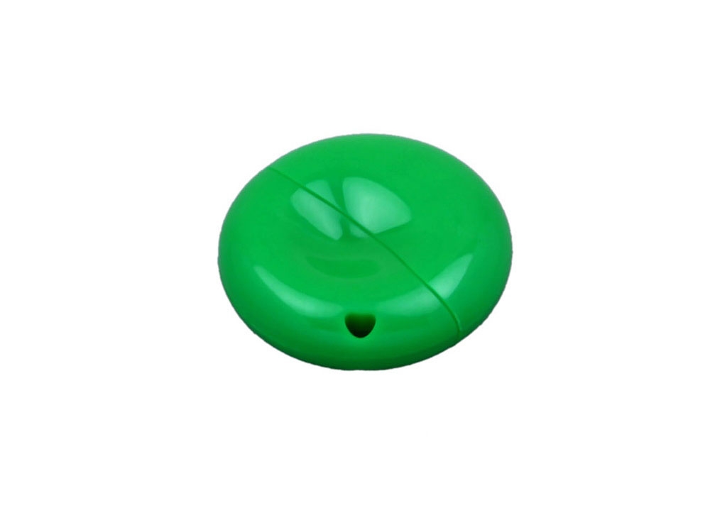 USB 2.0- флешка промо на 8 Гб круглой формы, зеленый, пластик