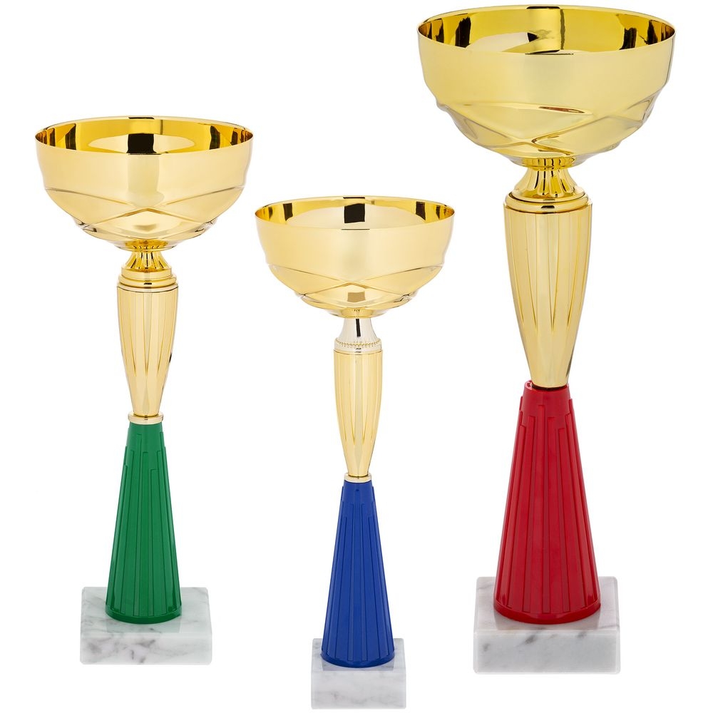 Кубок Kudos, средний, красный, красный, чаша - металл; стэм - пластик; основание - камень, мрамор