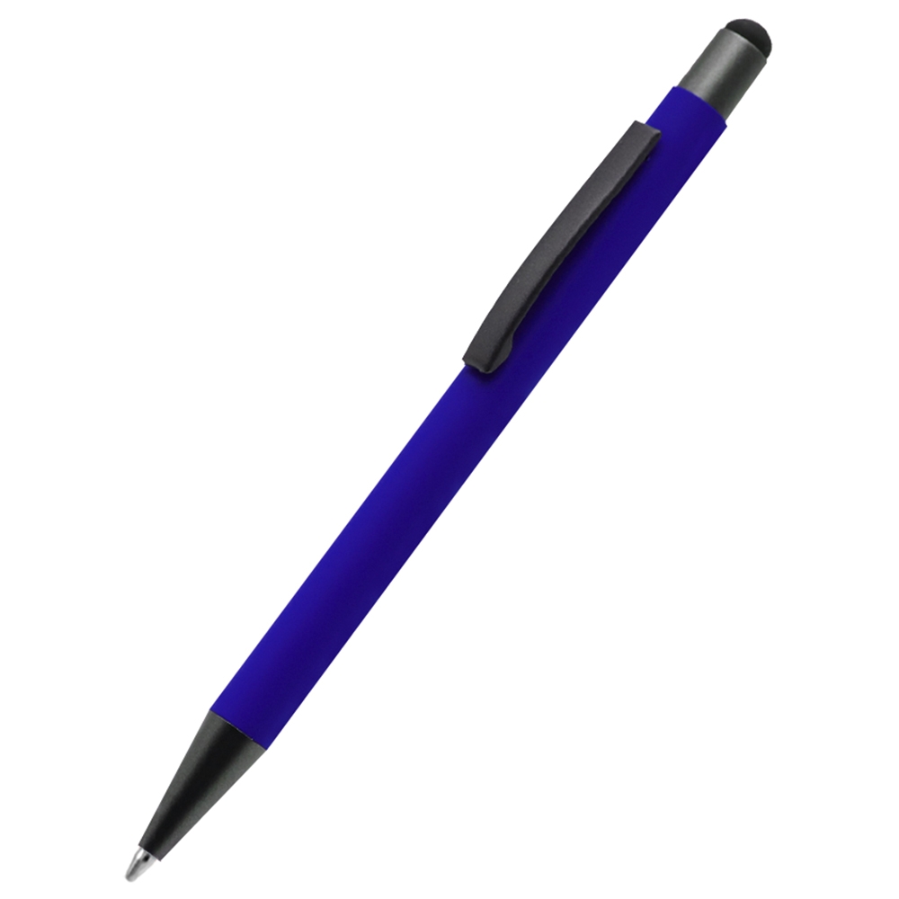 Ручка металлическая Story софт-тач, синий, синий