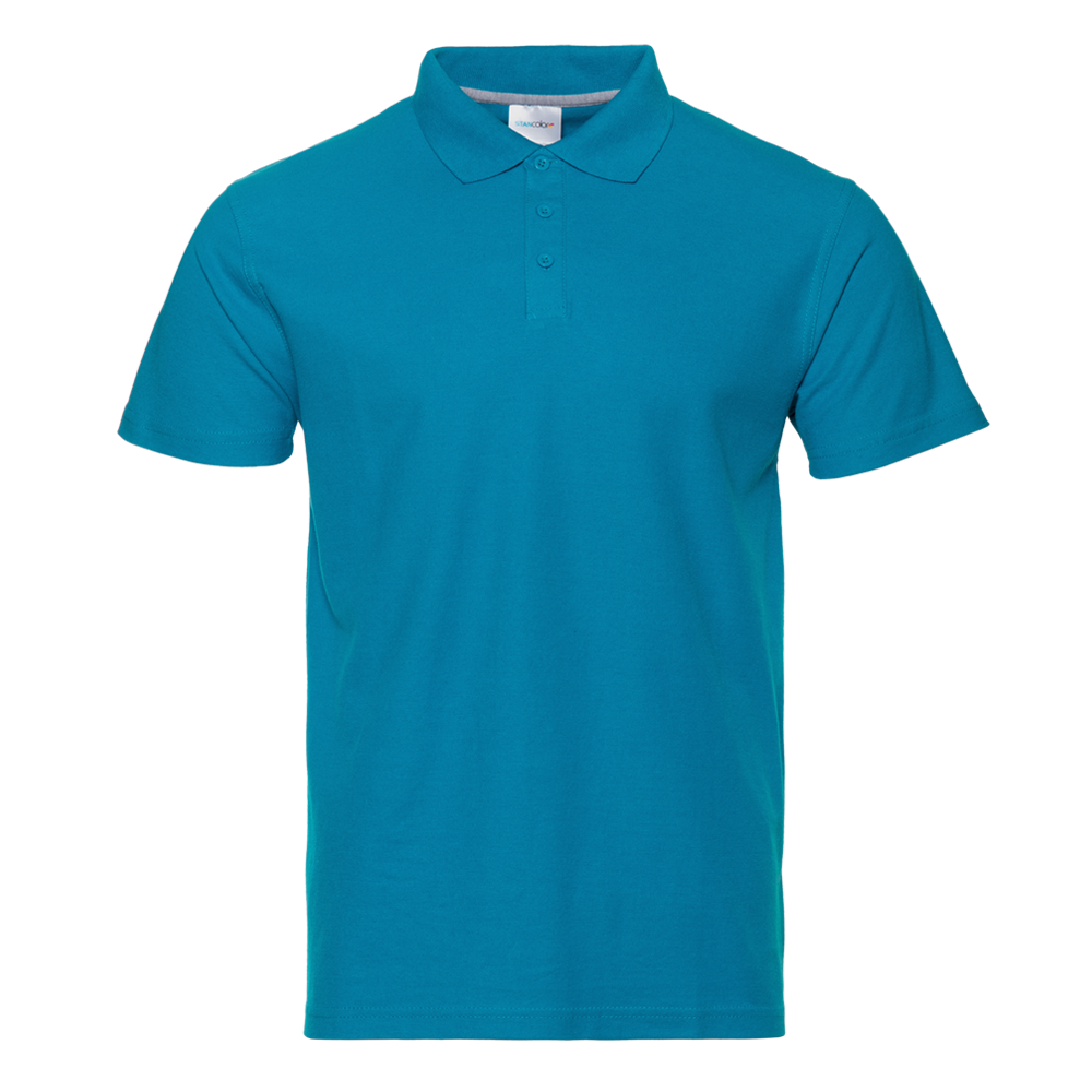 Рубашка поло мужская STAN хлопок/полиэстер 185, 104, Лазурный, 185 гр/м2, хлопок