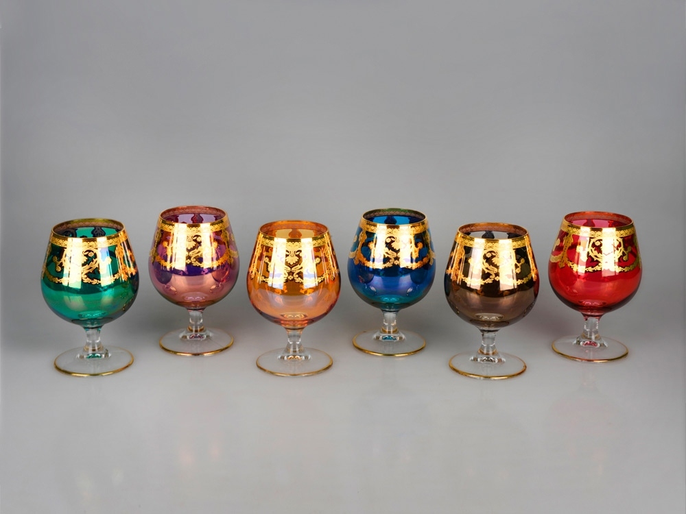 Набор бокалов для вина «Караваджо», разноцветный, стекло