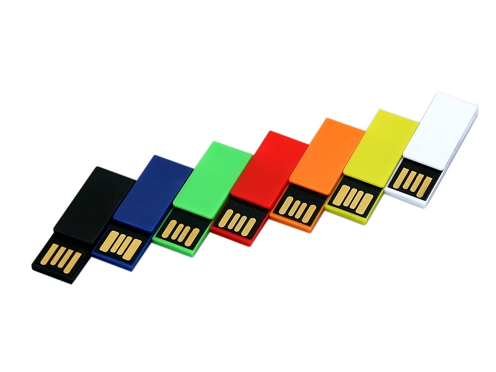 USB 2.0- флешка промо на 16 Гб в виде скрепки, зеленый, пластик